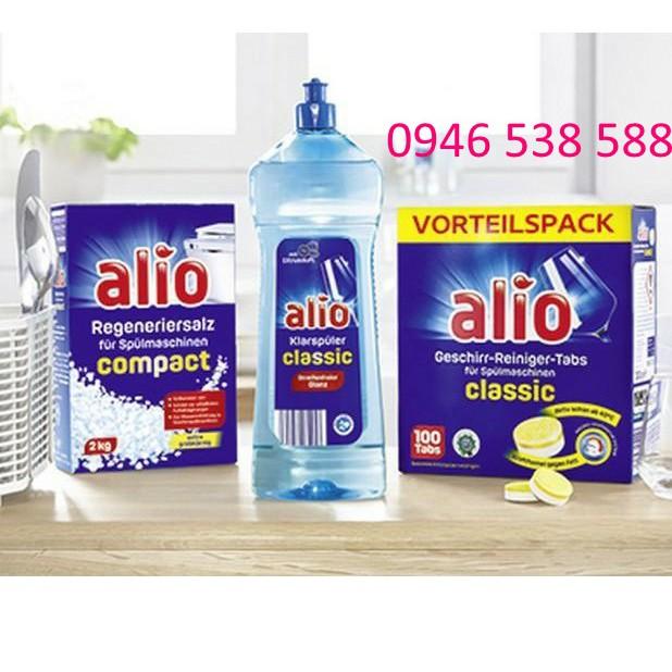 Combo Viên rửa bát Alio 100 viên+Muối Alio 2kg+Bóng Alio 1000ml