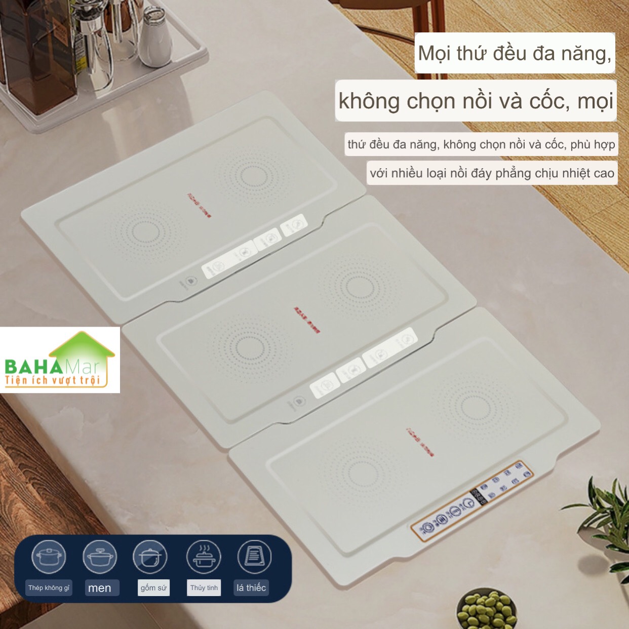 MÂM GIỮ NHIỆT THÔNG MINH HÂM NÓNG MÓN ĂN "BAHAMAR" giữ nhiệt đa năng dùng phù hợp mọi chất liệu nồi, bát, đĩa, thích hợp với nhiều loại nồi đáy phẳng chịu nhiệt cao