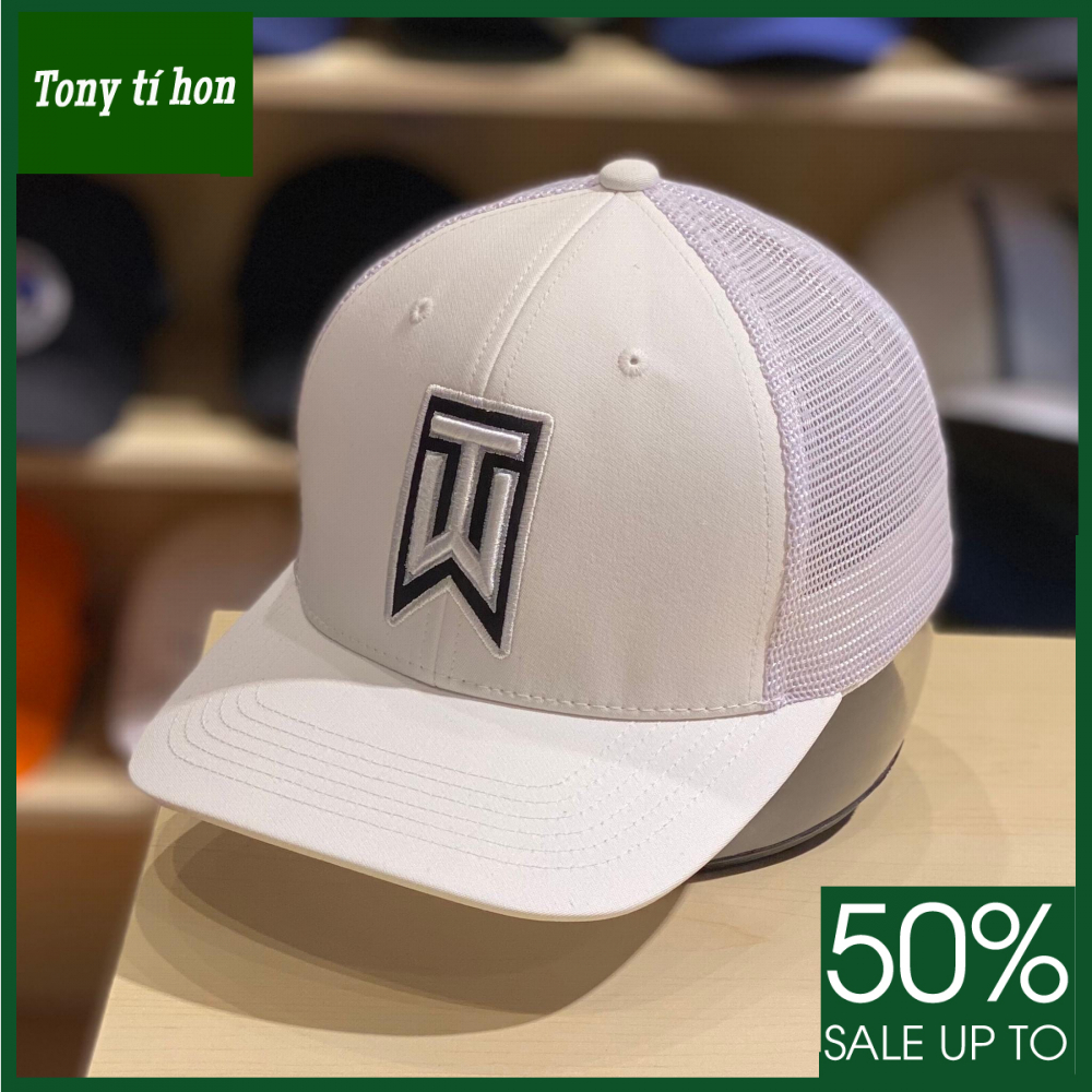 Tony tí hon - Mũ nón kết lưỡi trai bít đuôi thêu logo trắng thời trang nam nữ cao cấp - màu xanh / màu đen / màu trắng