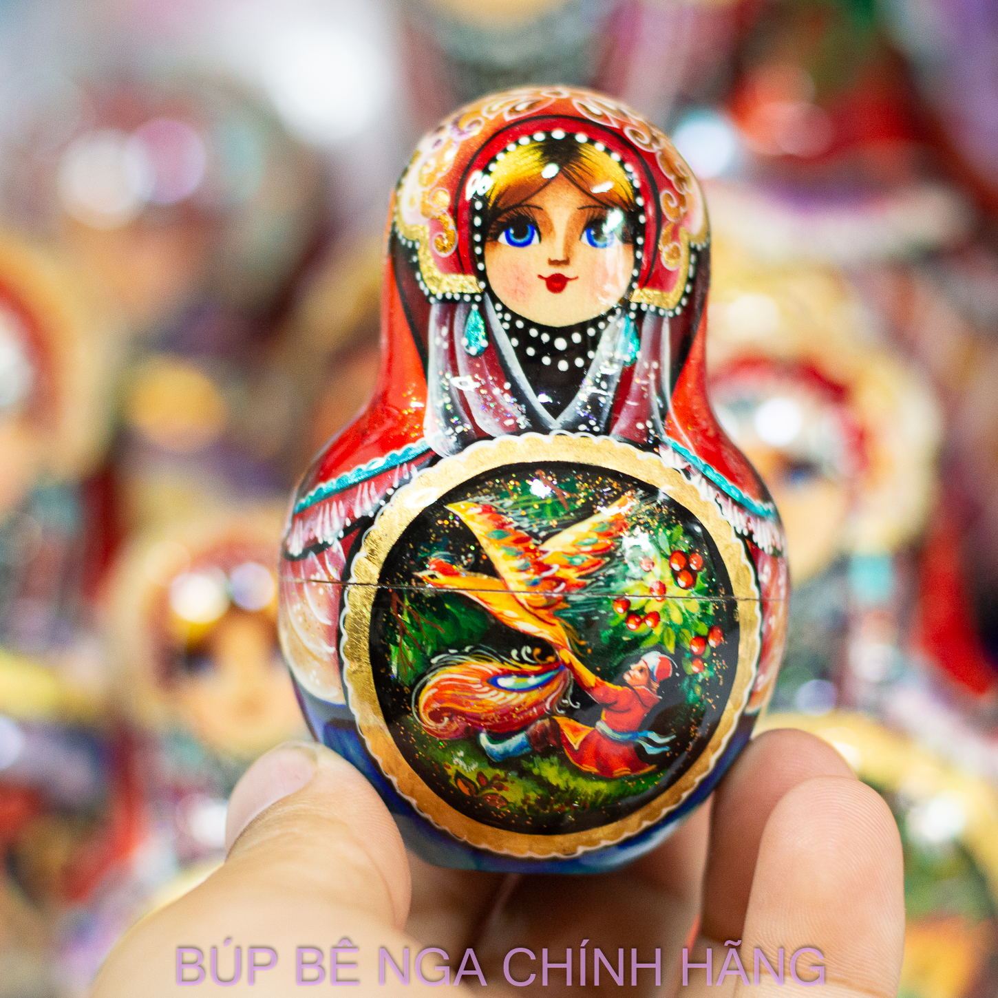 BỘ BÚP BÊ NGA 15 LỚP CAO 26CM DÁNG TRÒN VẼ HOA VĂN "CHUYỆN CỔ TÍCH PUSHKIN" CỰC ĐẸP, ĐỘC ĐÁO VÀ SANG TRỌNG