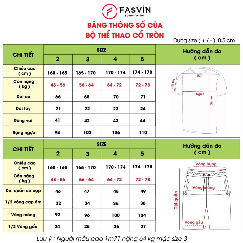 Bộ thun thể thao nam Fasvin AT20251.HN chất vải thun lạnh cao cấp mềm mịn