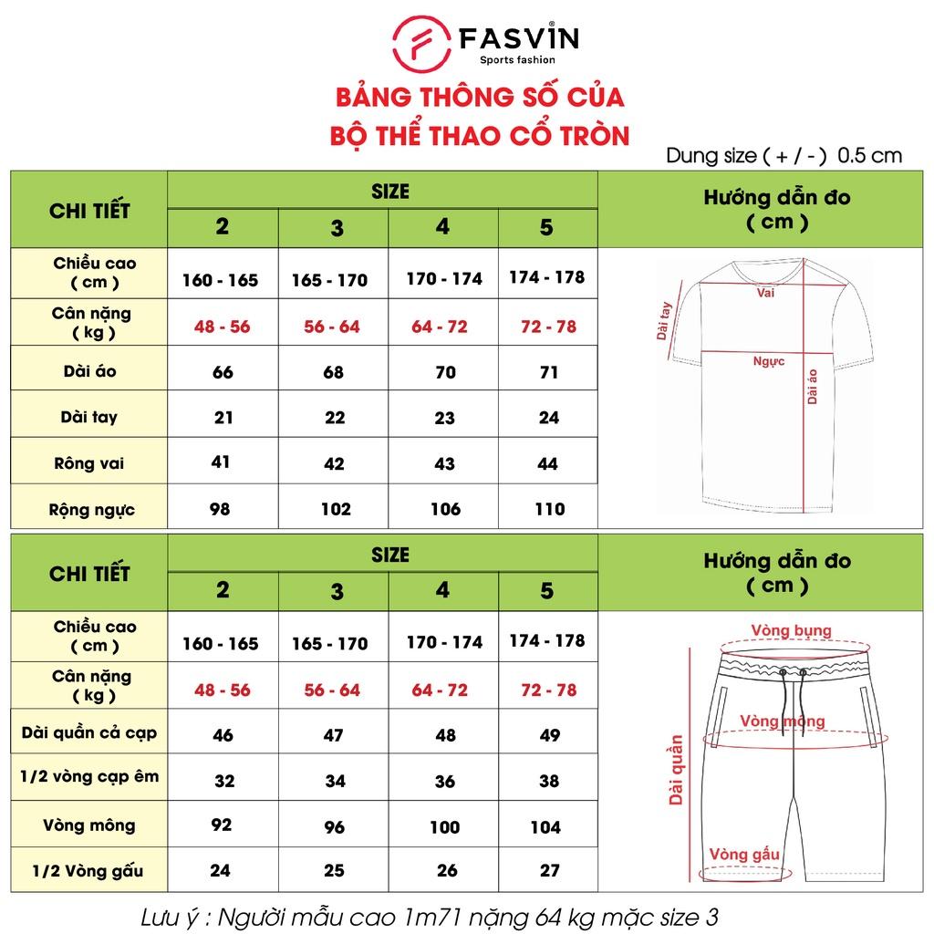 Bộ quần áo thể thao nam Fasvin AV20277.HN cộc tay vải mềm nhẹ co giãn tốt