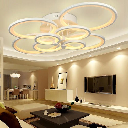 Đèn ốp trần Mica hiện đại 8 cánh tròn MO901