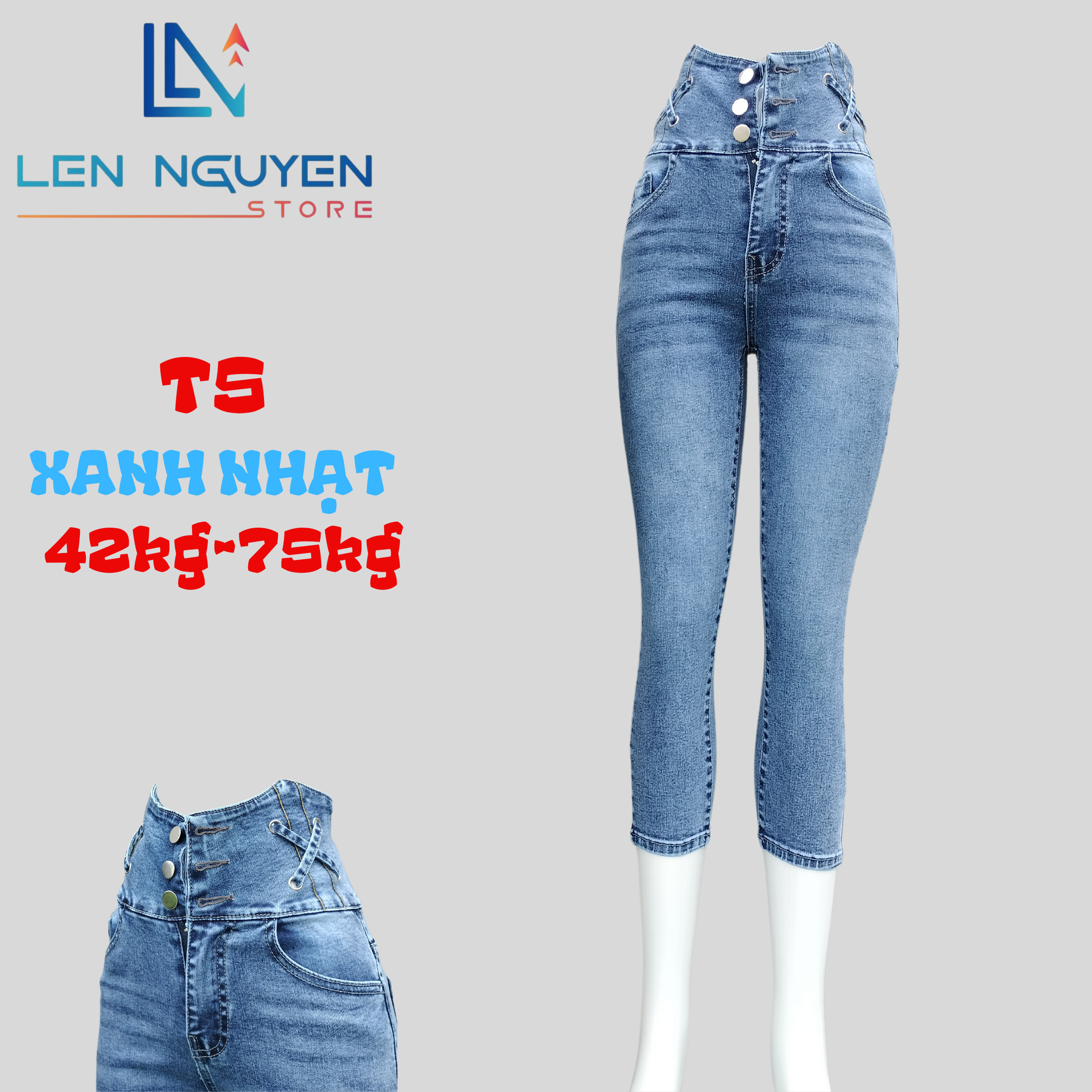 T5_Quần jean nữ, 9 tất, lưng cao, quần bò nữ dáng ôm, quần rin nữ có big size, cho 42kg đến 75kg