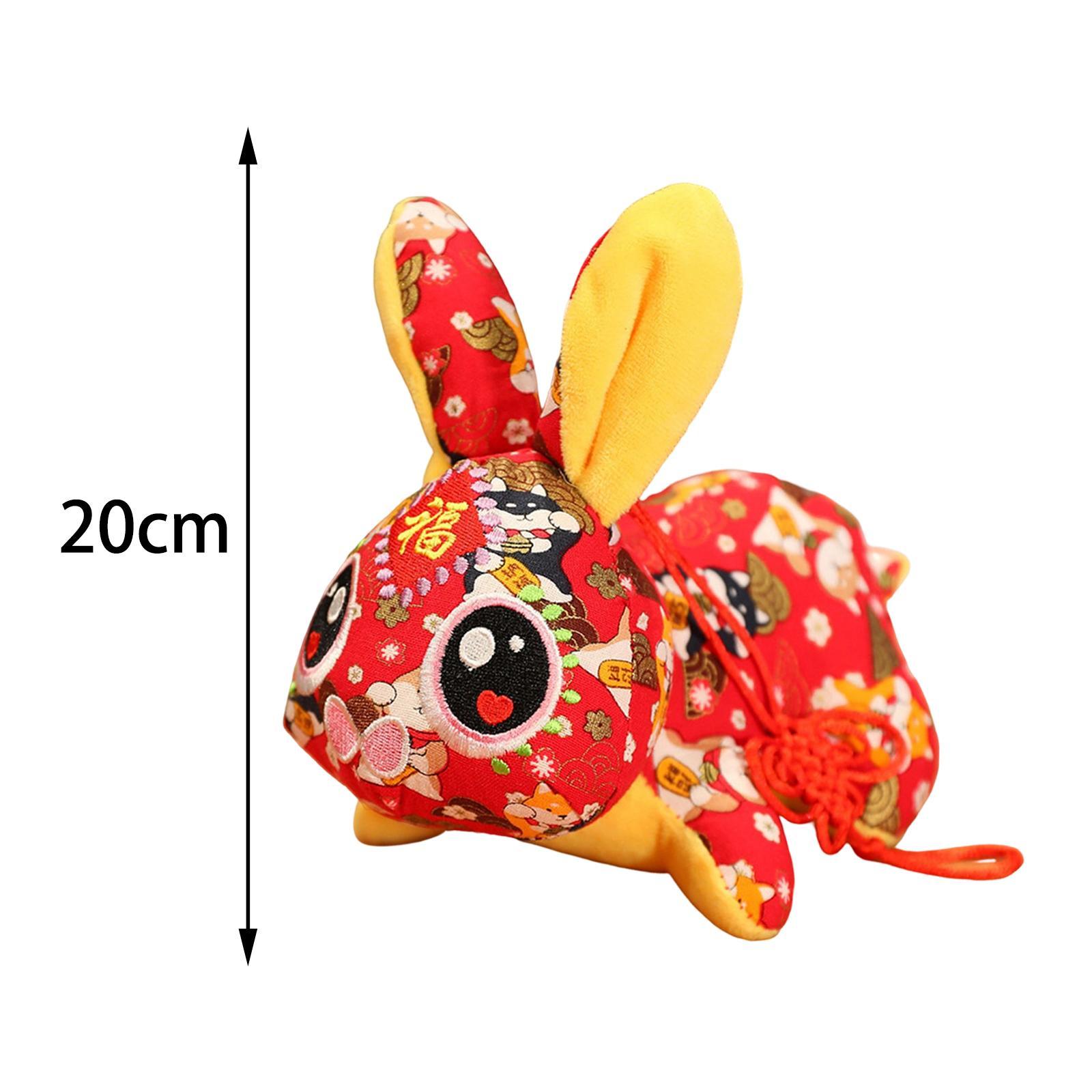 2x Cute Chinese New Year Rabbit Plush Toy Bunny Doll Holiday Stuffed Animal