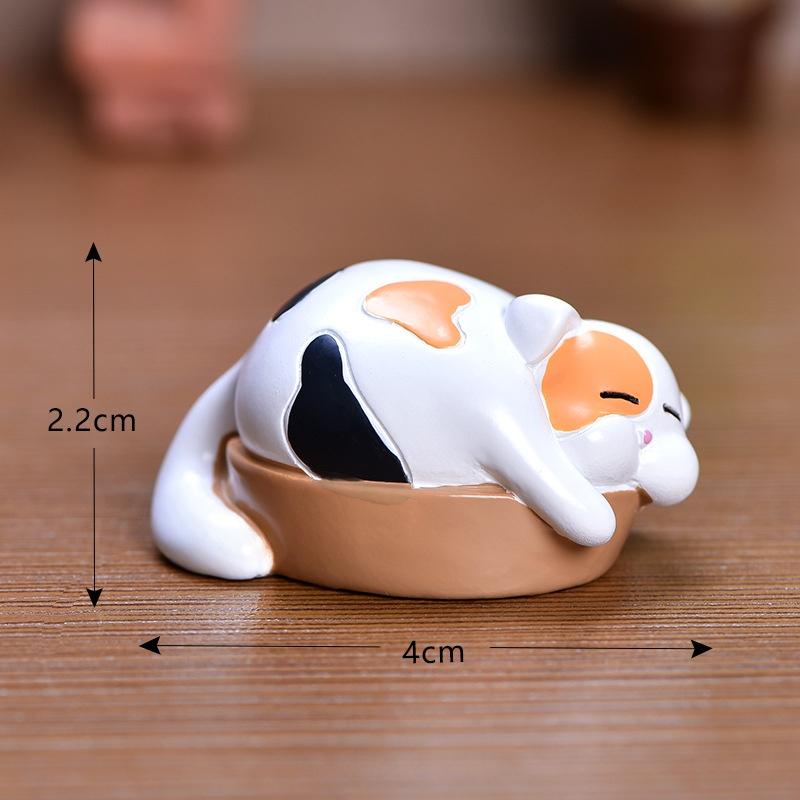 Tiểu cảnh mini ️ Mô hình mèo và các con vật tham lam trang trí tiểu cảnh sen đá, sân vườn, terrarium