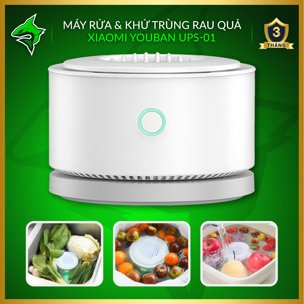 Máy Rửa &amp; Khử Trùng Rau Quả Xiaomi YOUBAN UPS-01 【Khử Trùng ION ◆ 1 Lần Sạc Dùng 35 Lần ◆ Kháng Nước IPX7】 - Hàng Nhập Khẩu