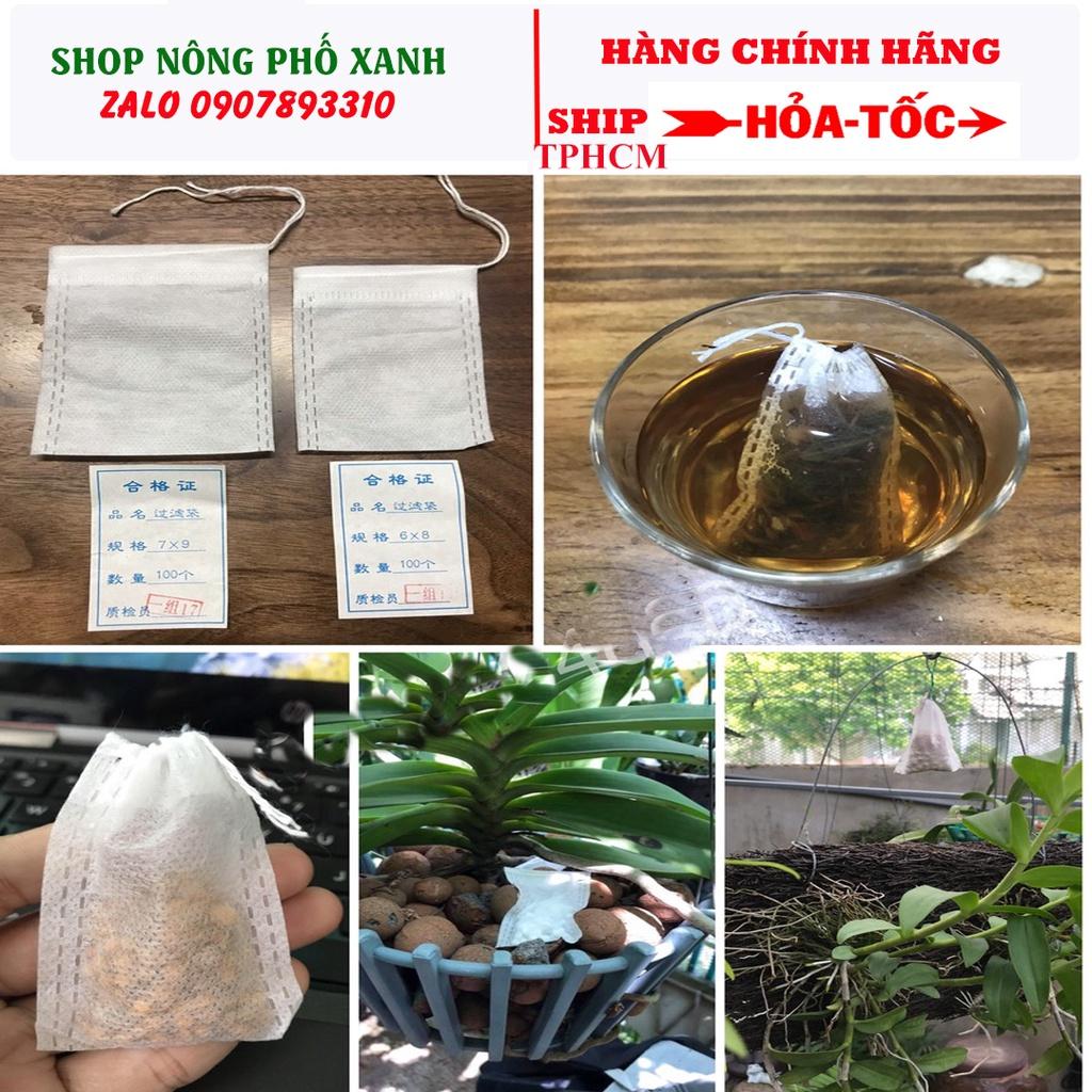 100 Túi Lọc Trà, Đựng Phân Tan Chậm Bón Gốc 4 Size 5x7cm 6x8cm 7x9cm 8x10cm