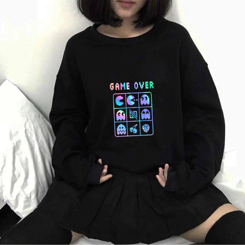 Áo sweater Game Over phản quang unisex nam nữ phong cách hàn quốc form rộng – ST196- babitrendy