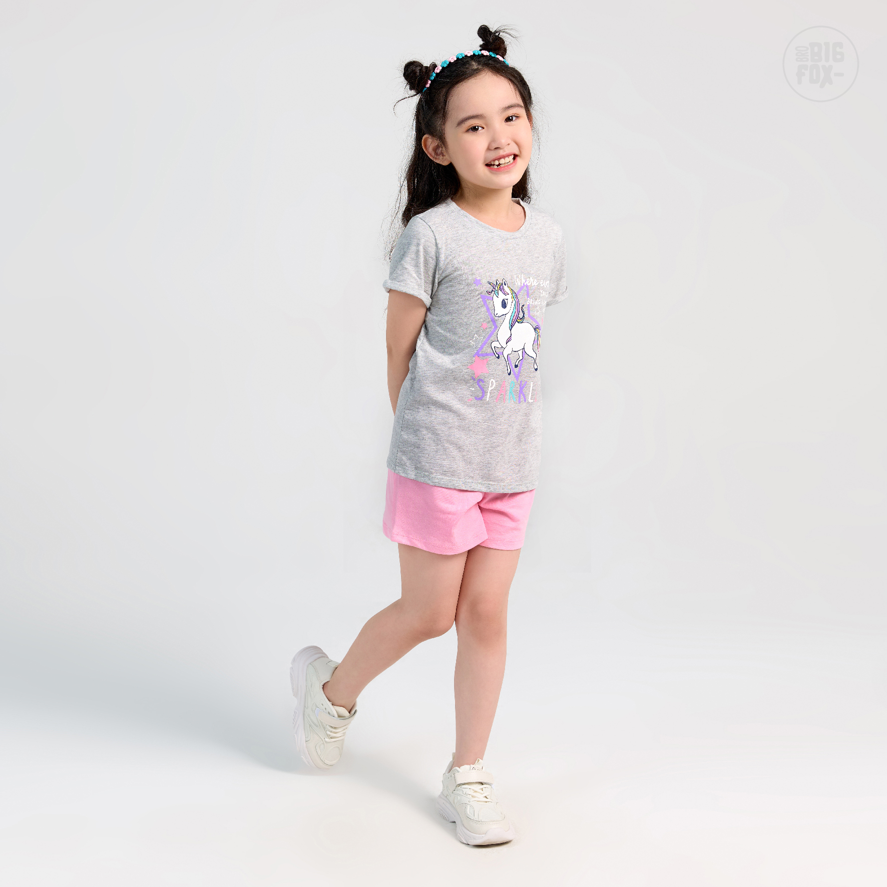 Bộ Bé Gái Miss Meow Bộ Cộc Tay Cho Bé Mùa Hè Chất Cotton In Hình Ngựa Sparkle, Size 3,4,5,6,7,8,9,10,11 Tuổi