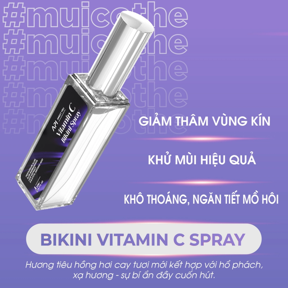 Xịt Khử Mùi Bikini Api - Xịt Bikini Quyến Rũ Spays Mee Natural Giảm Thâm Ngừa Khuẩn 20ml