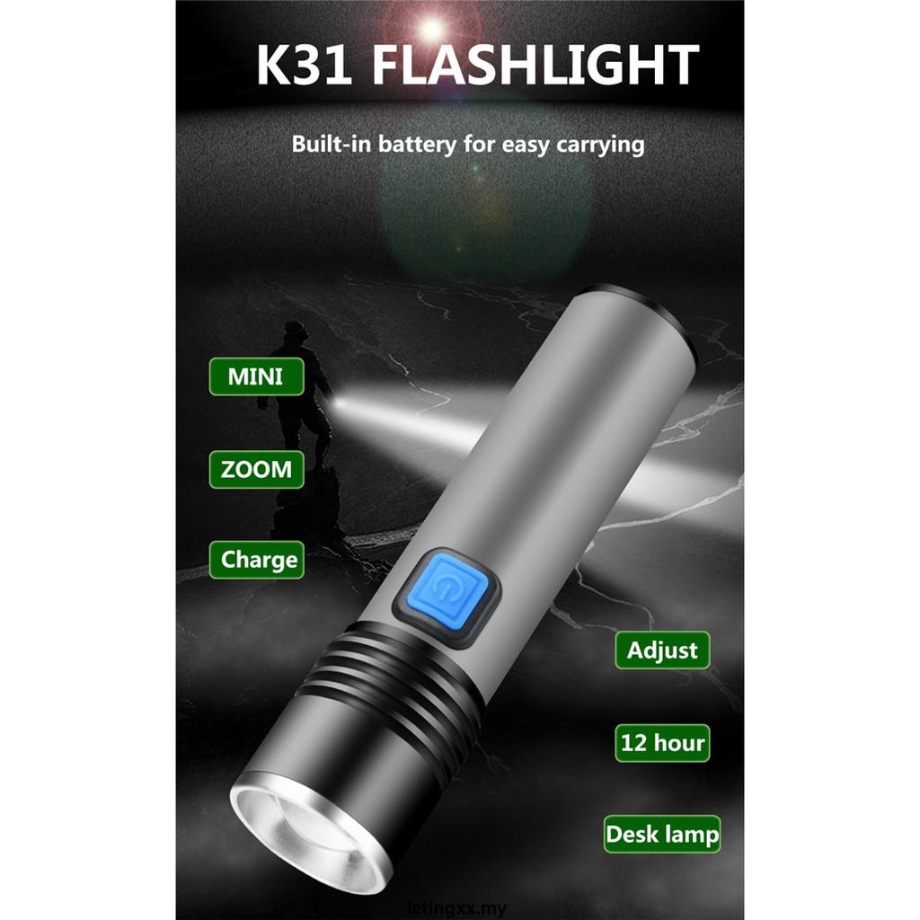 Đèn Pin Led Siêu Sáng 4 Chế Độ Chiếu Sáng Có Thể Sạc Lại T6 18650