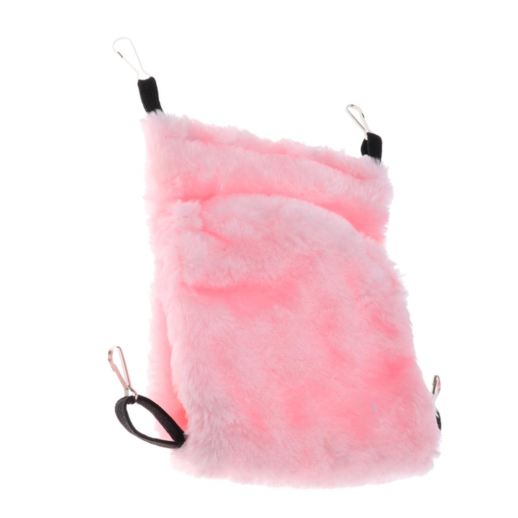 Double-deck Short Plush Hammock Swing Cage Hanging Bed for Rat, Hamster, Ferret, Rabbit , Parrot