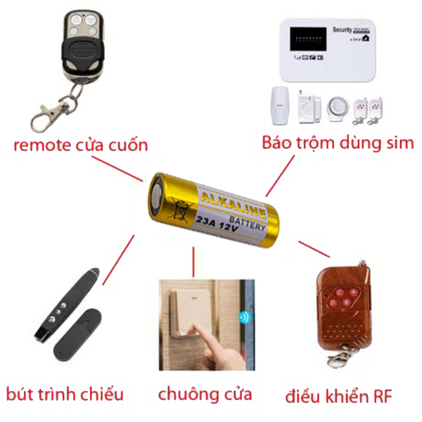 Pin 23a 12v ALKALINE remote điều khiển cửa cuốn, chuông cửa, báo chống trộm