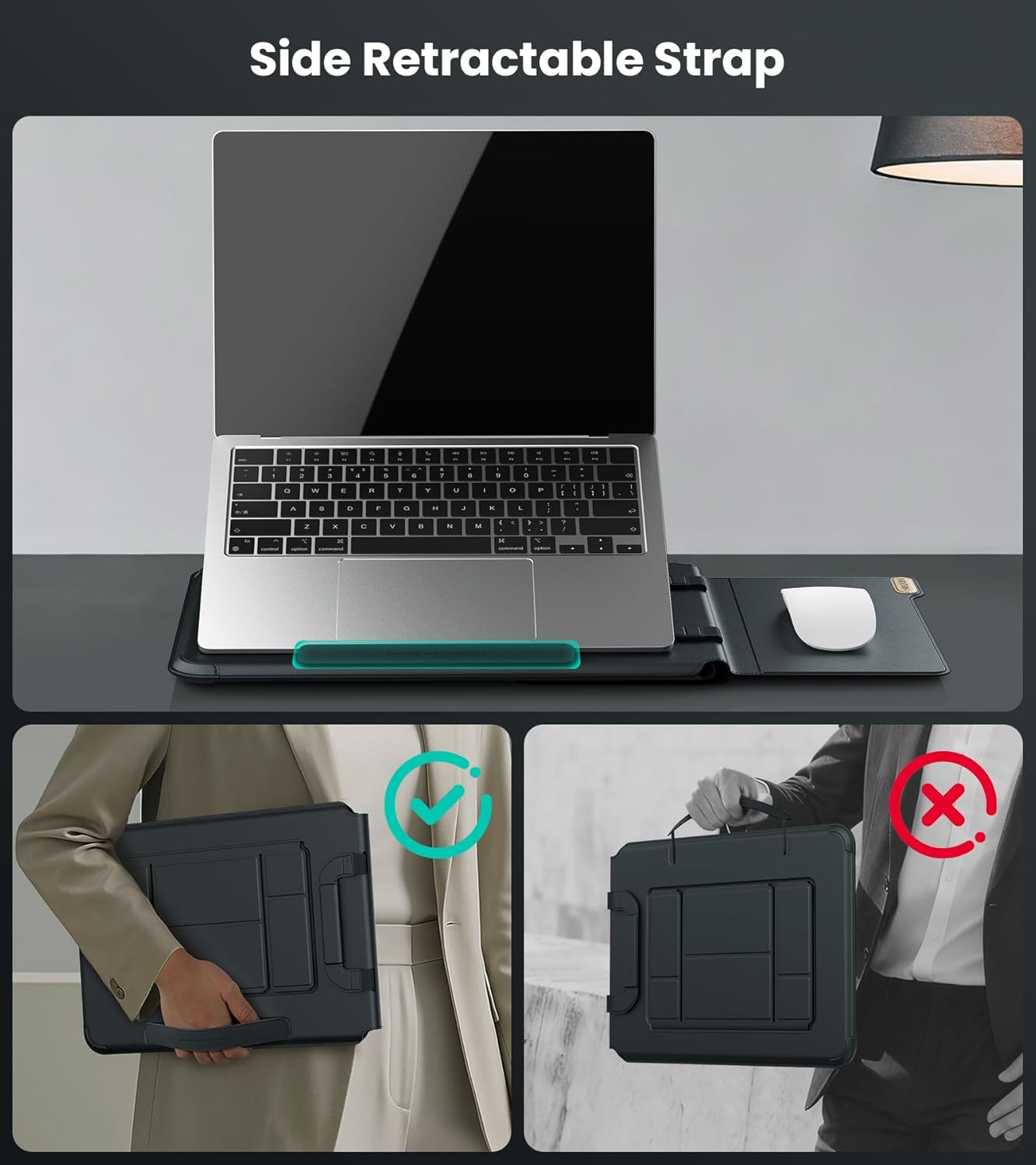 Bao da Nillkin Versatile Pro có giá đỡ và tấm lót chuột cho Laptop 14inch 16inch Macbook Air Pro/Surface/HP/Dell - Hàng Chính Hãng