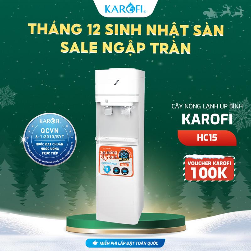 Cây nước nóng lạnh úp bình 2 vòi có khoang chứa đồ KAROFI HC15 - Bảo hành 24 tháng - Hàng Chính Hãng