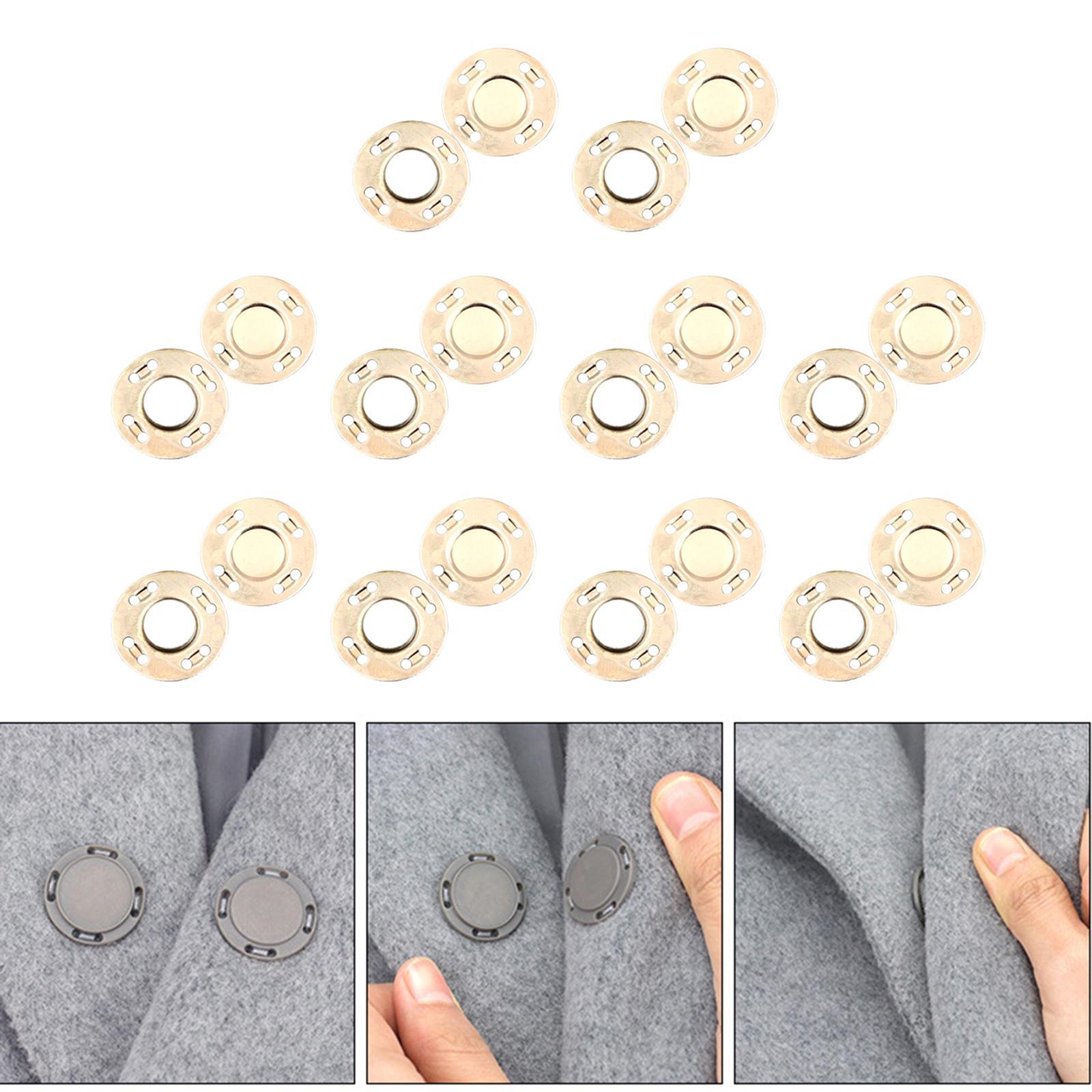 10Pairs Button Clasps Snaps Sewing Coats Closure DIY Craft Gold
