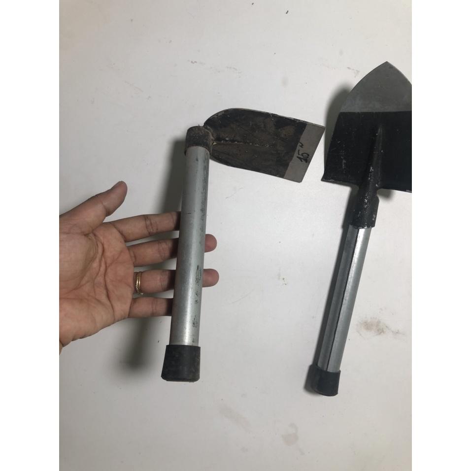 Cuốc xới, xẻng cảnh mini làm vườn loại đẹp cán sắt 20cm