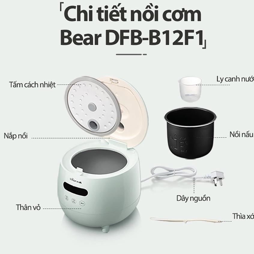 Nồi cơm điện mini đa năng Bear DFB-B12F1 8 chức năng chính hãng ( Bản Quốc Tế)  - Hàng chính hãng