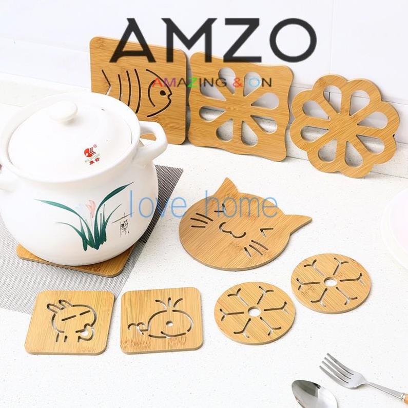 Miếng Lót Nồi Bằng Gỗ Cách Nhiệt Tiện Dụng AMZO - giao ngẫu nhiên