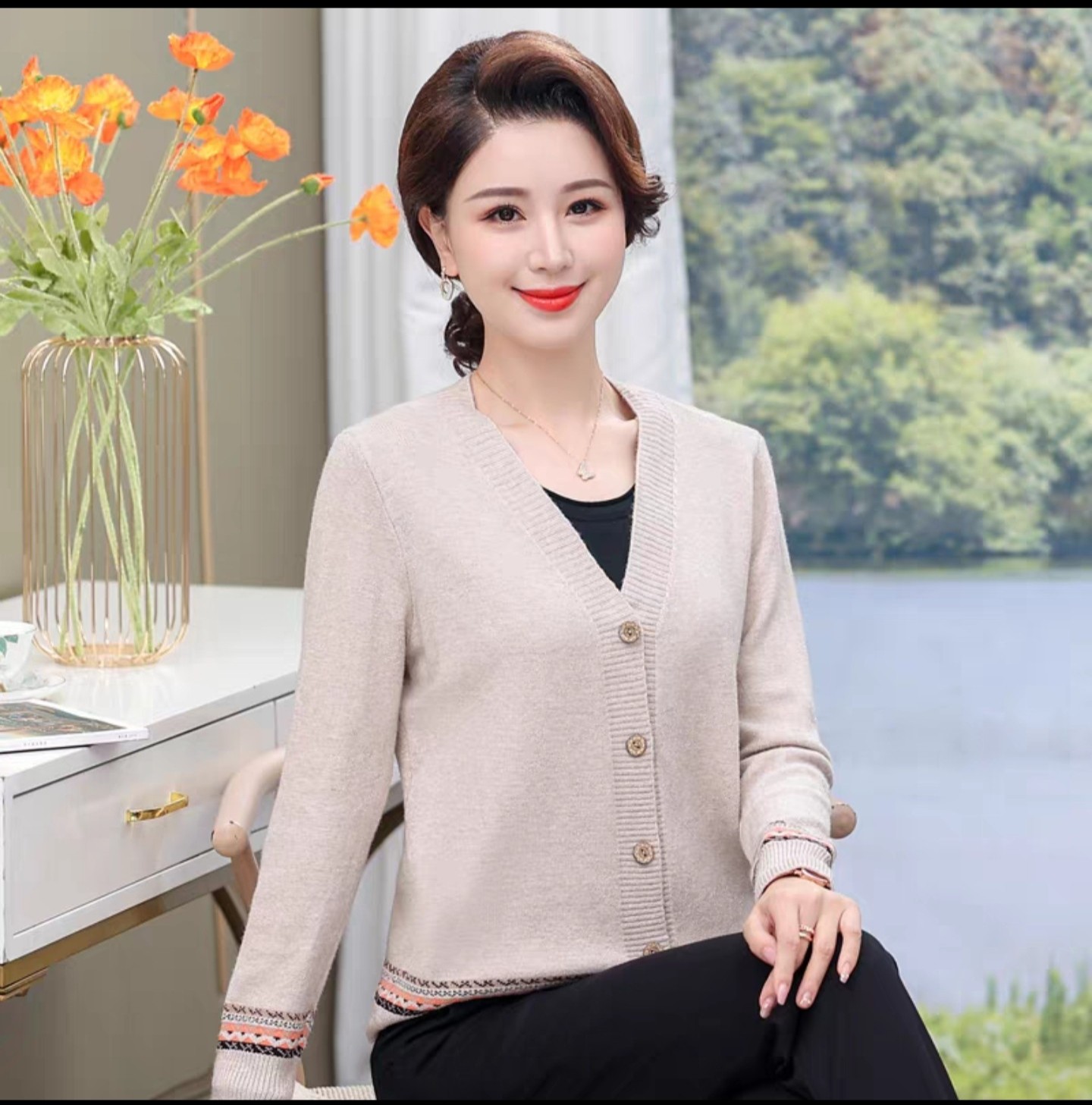 Áo len nữ, áo khoác cardigan chất liệu len dày mịn, kiểu dáng thanh lịch sang trọng ARCTIC HUNTER