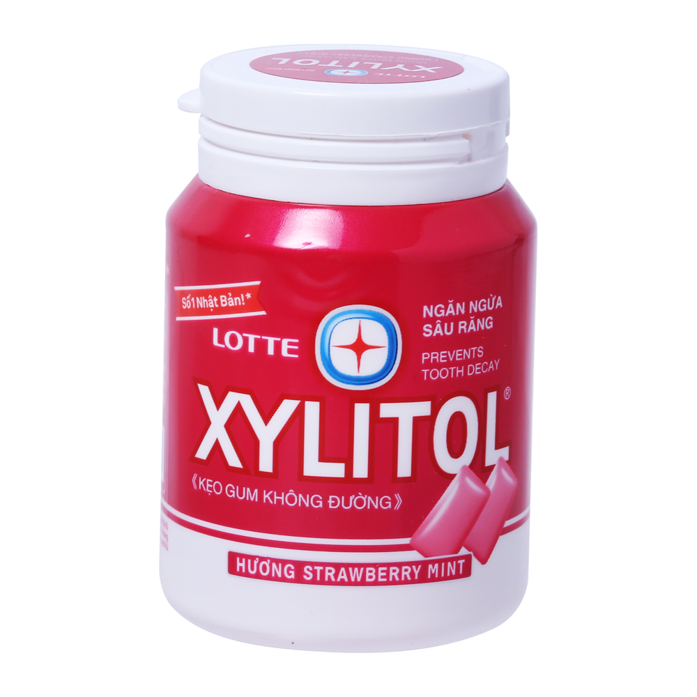 Kẹo Gum Không Đường Xylitol Strawberry Mint 58Gr