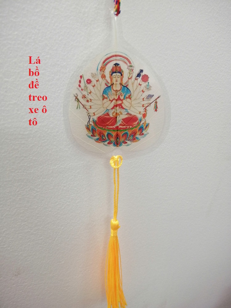 Hình ảnh Qùa tặng Phật giáo lá bồ đề in hình Phật bình an may mắn
