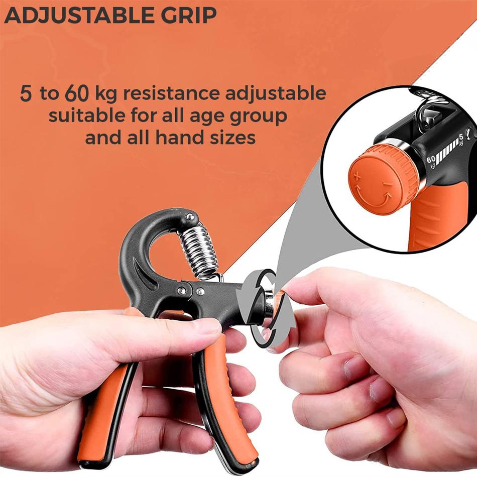 Đáng giá 5-60kg phòng tập thể dục tay cầm tay người đàn ông điều chỉnh ngón tay nặng sức mạnh tập thể dục cho cơ bắp phục hồi cơ bắp huấn luyện viên Color: Black and Orange