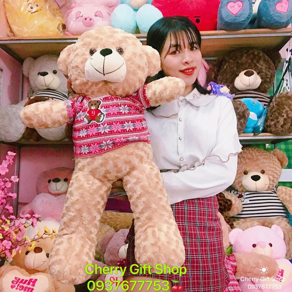 Gấu Bông Teddy Áo Thun Cao Cấp 90cm Ảnh Shop Chụp