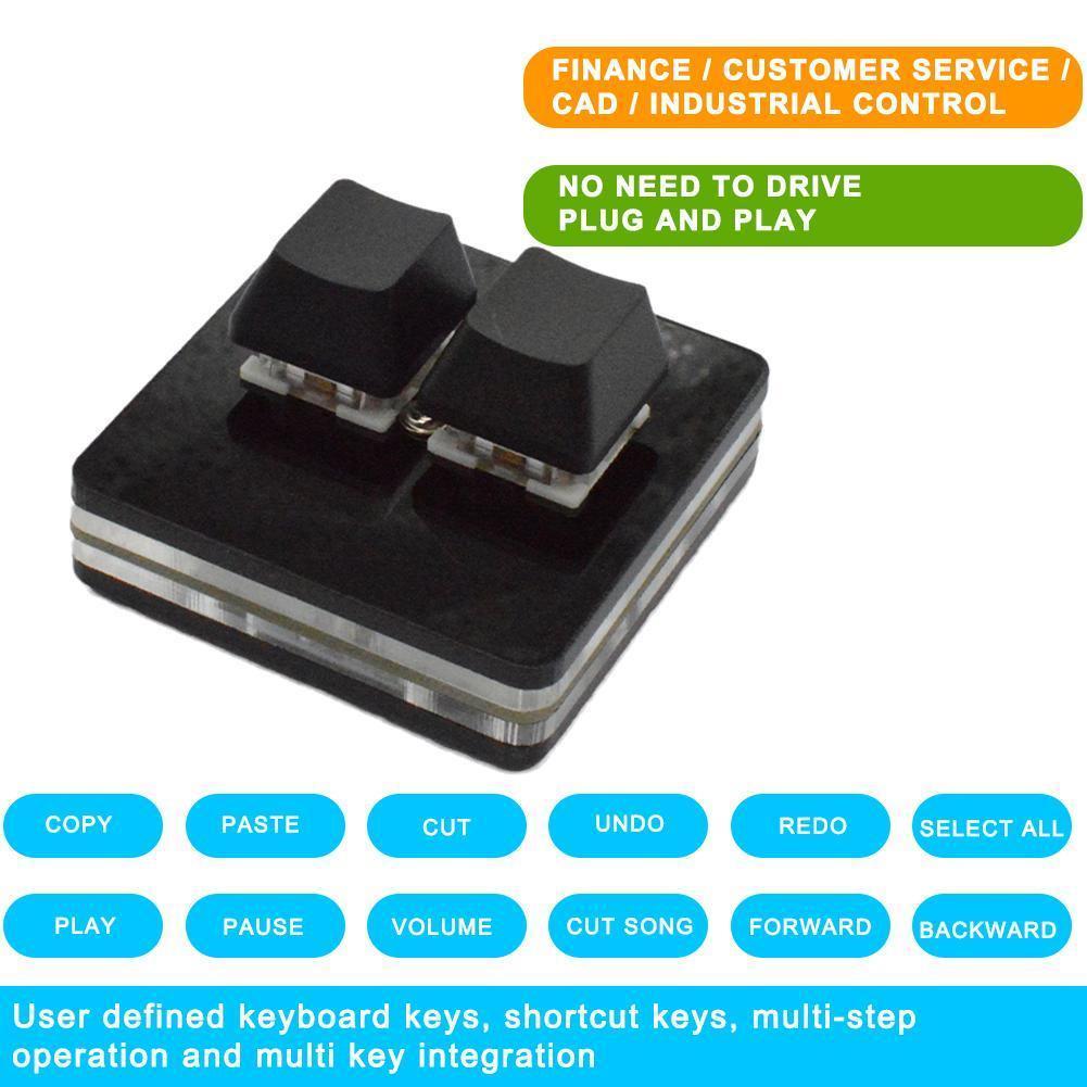 Bàn phím 2 phím OSU U2F6 màu đen ngắn cho máy tính U4B9 J0T9 USB D4N