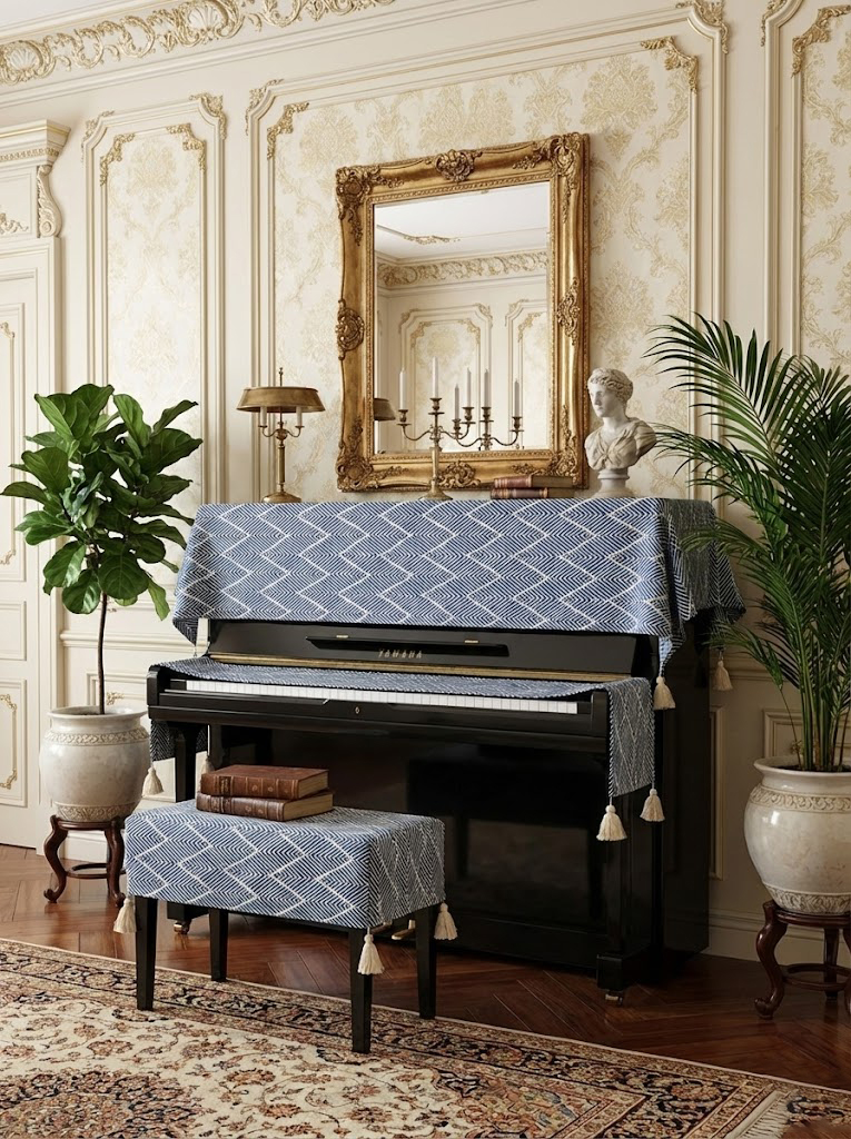 Khăn phủ đàn piano cơ đàn piano điện tử 88 phím sang trọng cổ điển trang trí giáng sinh noel năm mới Tết sinh nhật - Hàng chính hãng
