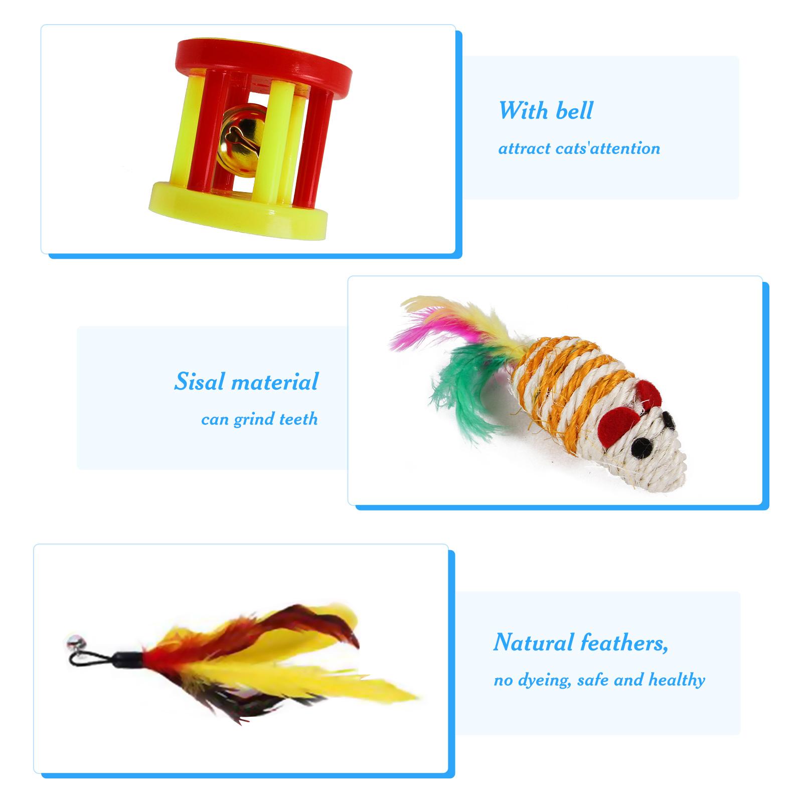 Bộ đồ chơi tương tác cho mèo 26 cái bằng lông vũ và nhựa an toàn