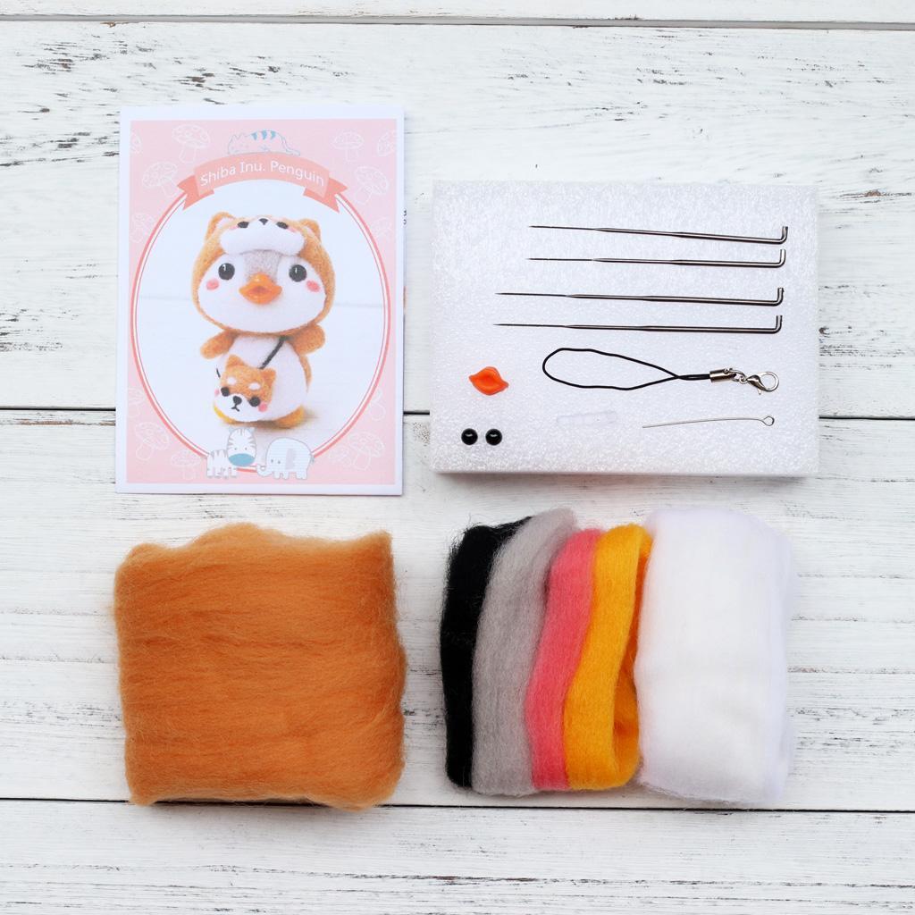 Animal Felting Kit for Beginner with Tools - penguin