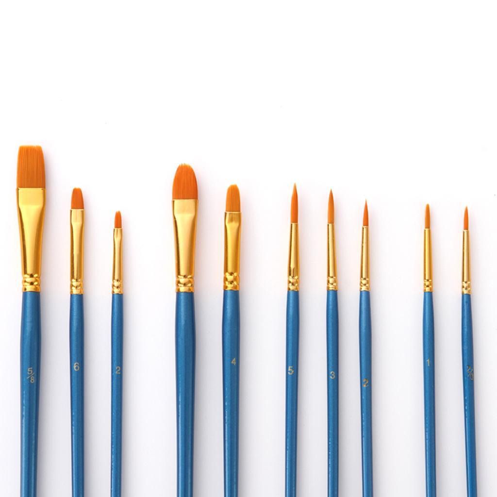 50Pcs Nylon Hair Painting Brush 6 Color Tube Acrylic Paints