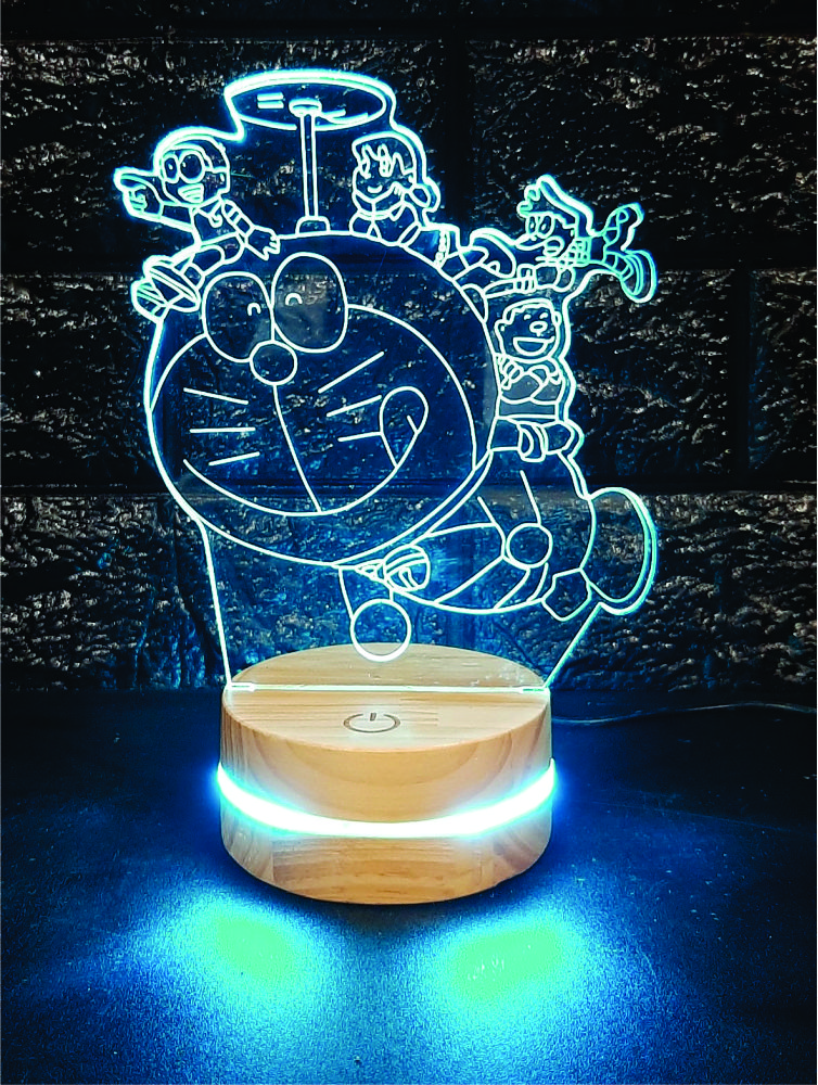 Doraemon 1, Đèn 3D led, Đèn ngủ thay đổi 16 màu