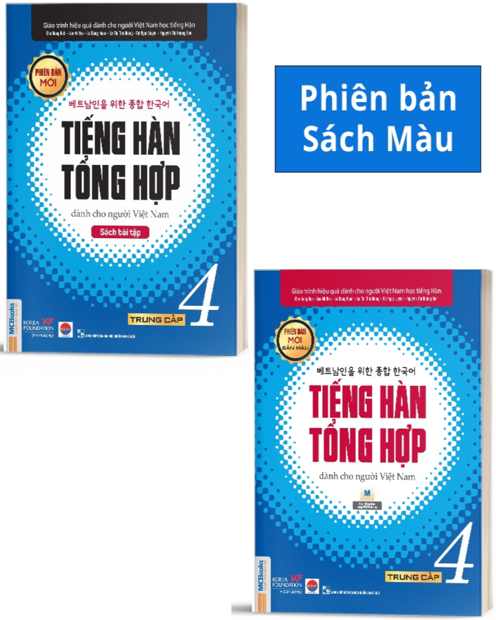 Combo Tiếng Hàn Tổng Hợp Dành Cho Người Việt Nam Trung Cấp 4 ( Giáo trình + SBT) - Bản Quyền