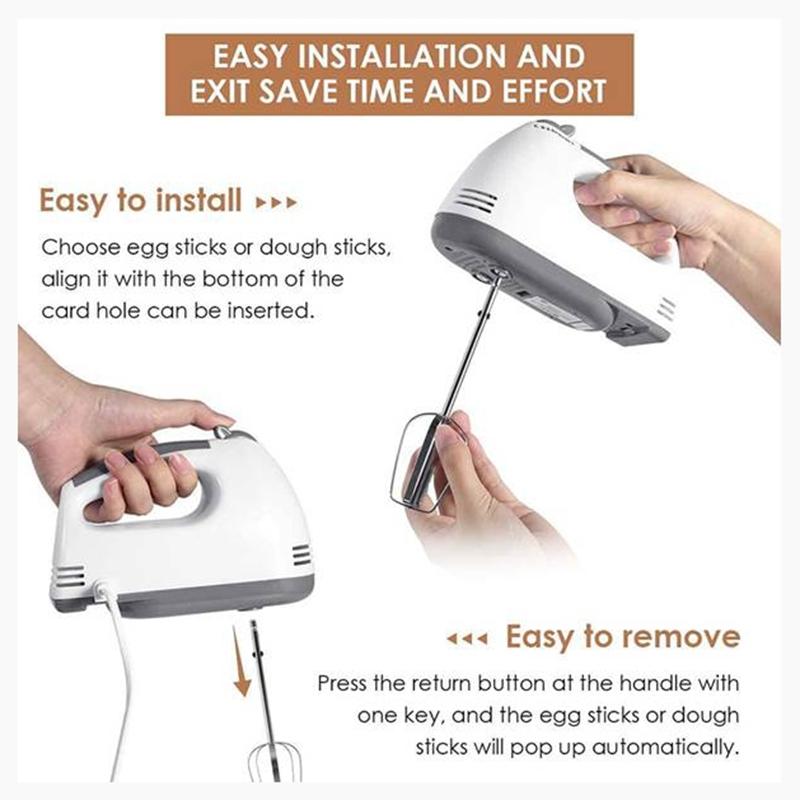 4 Tiết Kiệm Điện Cầm Tay 7 Tốc Độ Cầm Tay Máy Đánh Trứng Bếp Trứng Gậy Bột Móc