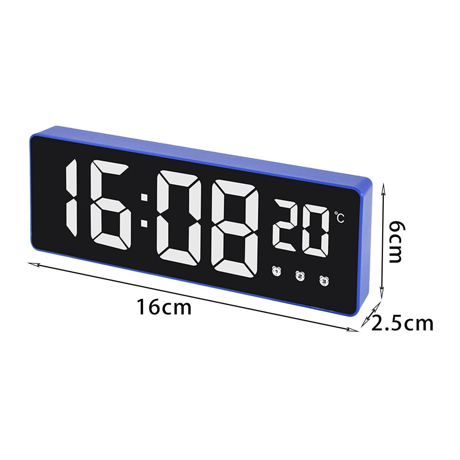 Digital Clock, LED Clock for Bedroom, Electronic Desktop Clock with Temperature Display, Adjustable Brightness, Voice Control
