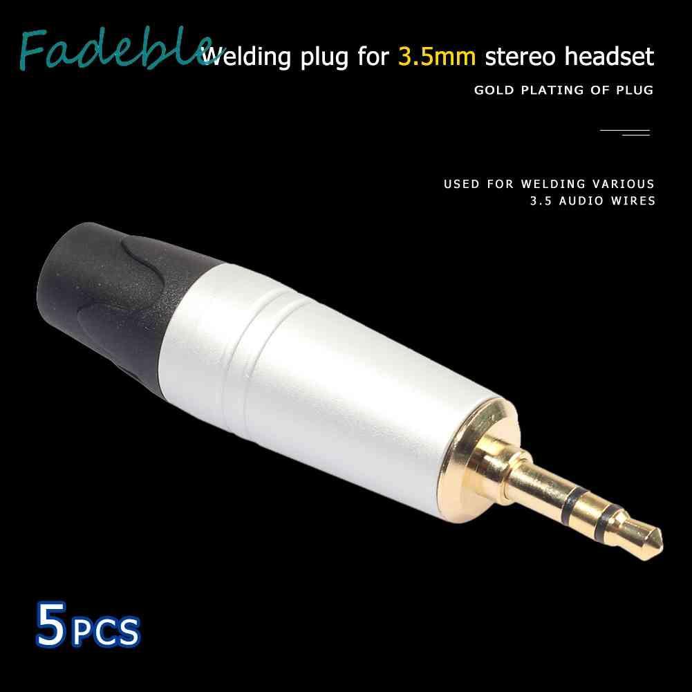 Set 5 Jack Cắm 3 Cực Mạ Vàng 3.5mm Chuyên Dụng Sửa Chữa Tai Nghe