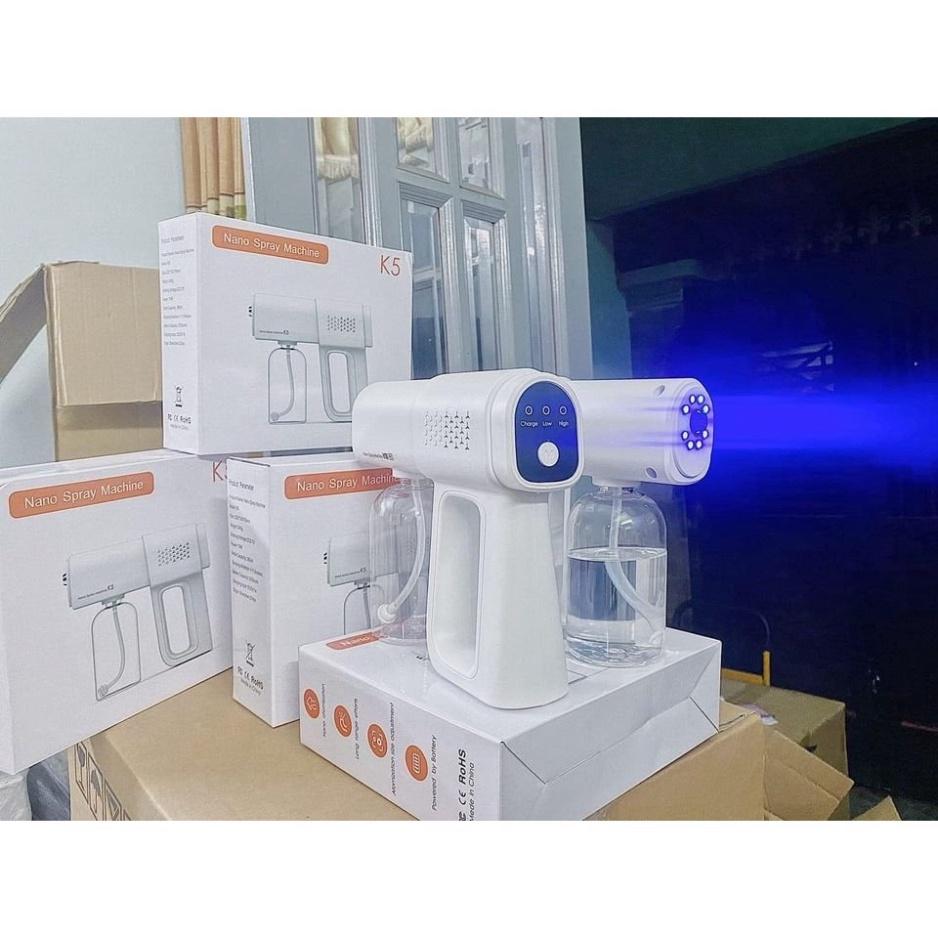 Súng Khử Khuẩn Phun Xịt Khử Sát Trùng Nano K5 Hàng Chuẩn In Laser 8 Mắt UV