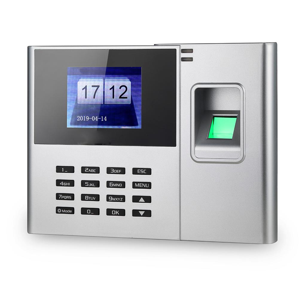 Máy chấm công nhân viên có dấu vân tay mật khẩu màn hình LCD TFT DC 5V