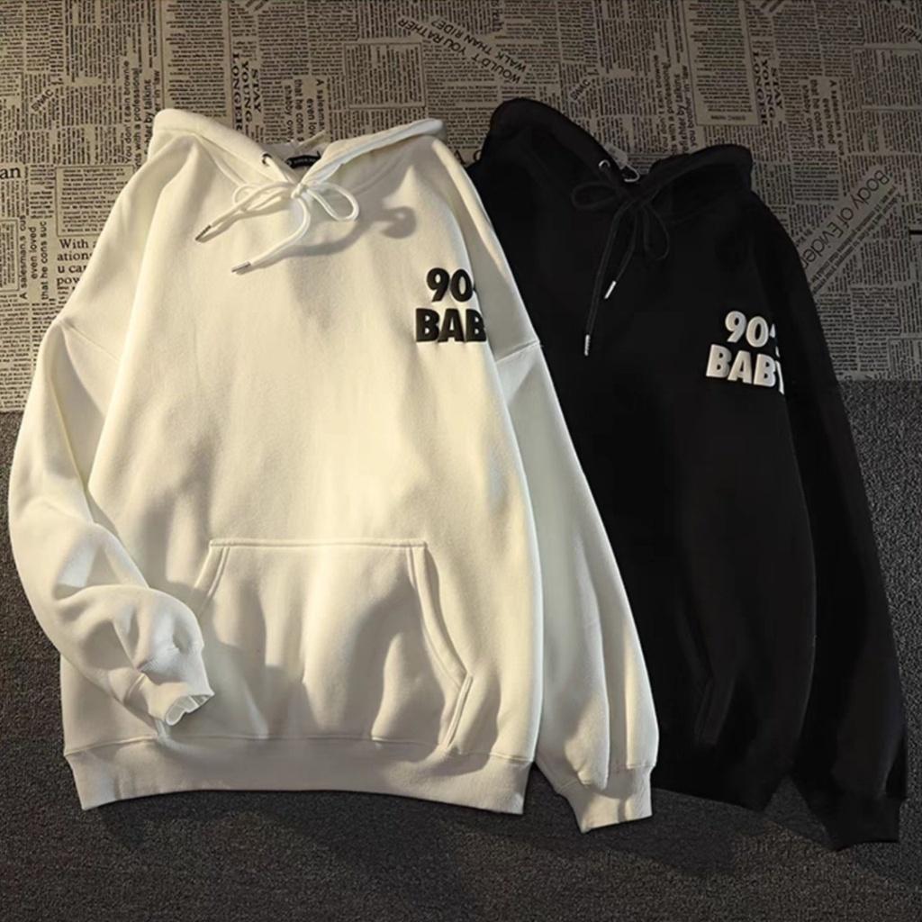 Áo Hoodie Form Rộng BABY Tay Dài Vải Nỉ Lót Bông Dày Dặn Ulzzang Unisex