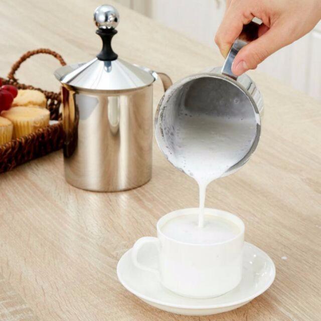 Giá Sỉ Ca đánh bọt sữa lạnh latte inox 400ml (bình sục sữa lạnh inox làm cà phê bọt)
