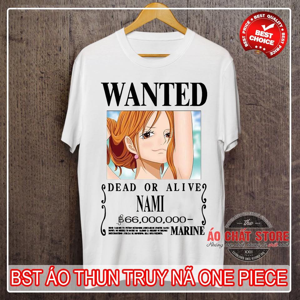 BST ÁO THUN ONE PIECE TRUY NÃ BĂNG MŨ RƠM SIÊU ĐỘC | ÁO LUFFY ONE PIECE WANTED TSHIRT OP18