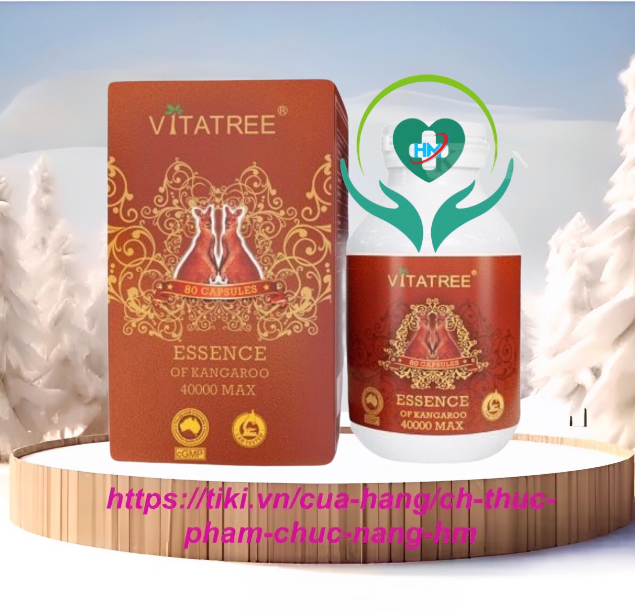 Vitatree ESSENCE OF KANGAROO 40000 -Hộp 80 Viên- Tăng Cường Sinh Lý Nam Giới