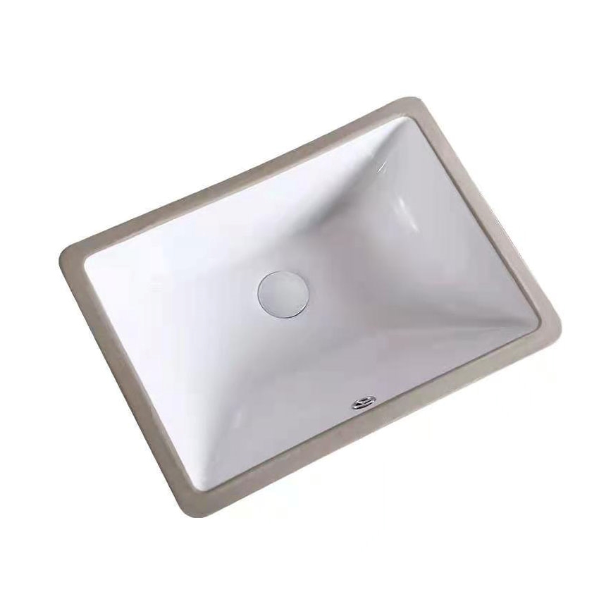 Chậu lavabo âm bàn bằng sứ hình chữ nhật màu trắng