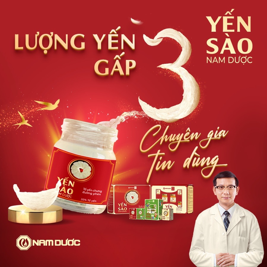 Set yến sào Nam Dược 6 lọ x 70ml tổ yến chưng hồng sâm,đông trùng bổ sung dưỡng chất,bồi bổ sức khỏe,tăng sức đề kháng