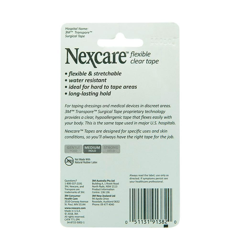 Vỉ 2 cuộn băng keo y tế trong suốt 3M Nexcare 771-2PK, sản xuất tại Mỹ