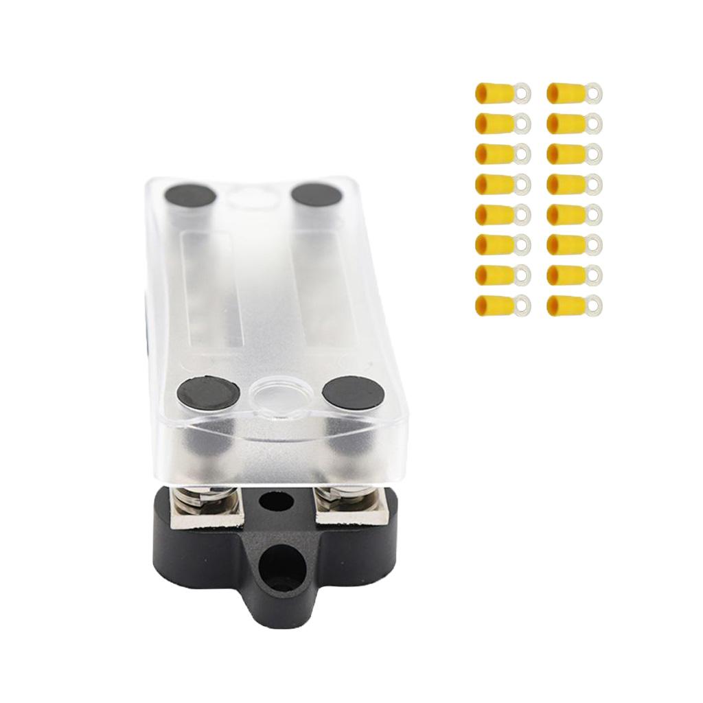 100A 6 Position Double Row Power Distribution Block Bus Bar with Terminals