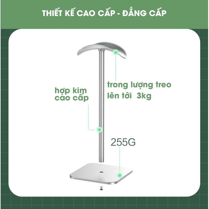 Giá treo đỡ tai nghe chống trượt thép cao cấp Crossline GTN05 đế hợp kim nặng 255g không phai màu 238mm